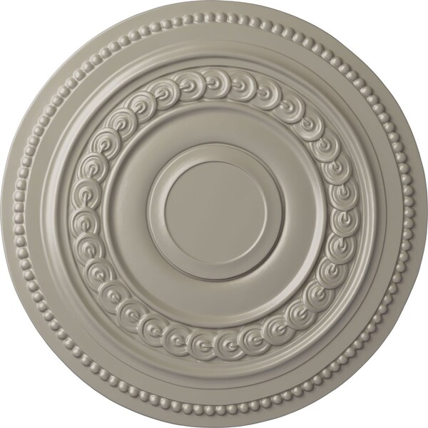 Ekena Millwork Oldham Ceiling Medallion (Fits Canopies up to 8 5/8"), Hand-Painted Pearl White, 18"OD x 1 1/4"P CM18OLPWS - main